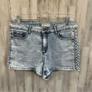 Nicki Minaj Acid Wash Denim Stretchy Mid Rise Shorts