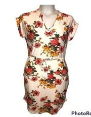 Bobbie Brooks Sz S Crochet Back Ivory Floral Dress NEW NWT