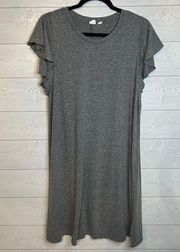 Gap Space Dye Grey flutter sleeve swing dress Size XL