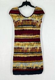 PENDLETON Abstract Print Cotton Blend Cap Sleeve Sheath Dress 4 Petite