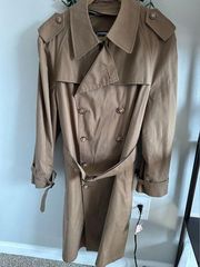 Vintage Christian Dior Brown Belted Button Down Trench Coat