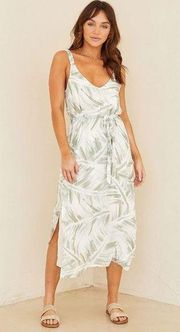 NWT Bella Dahl Sleeveless Belted Slip Dress Brushed Leaves - size M