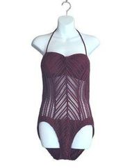 Robin Piccone Red Cutout Detail One Piece Swimsuit