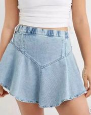 NWOT  Denim Circle Mini Skirt Size XS