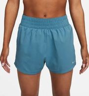 💕NIKE💕 DRI FIT One Mid Rise 3" Shorts ~ Noise Aqua/Reflective Silver XL NWT