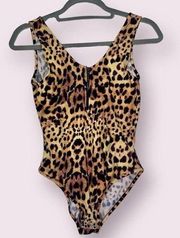 Topshop Cheetah Print Zipper Bodysuit