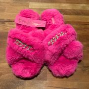 🆕 NWT  Layla Ru Slippers in ‘Pink Grenadine’ Bling Barbie Pink