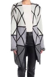 Joseph A Ombré Grid Cardigan Grey Black Medium