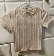 Tan cropped tee