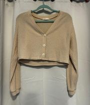 Waffle Knit Cropped Sweater