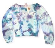 PINK - Victoria's Secret Vs Victorias Secret Pink Everyday Lounge Crop Crew Sweatshirt Tie Dye