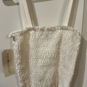 NWT Eye Candy Ivory Ruched Tank size medium