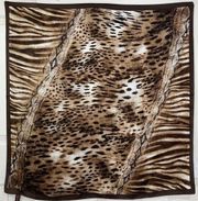 Animal print large silk scarf by Adrienne Vittadini tiger cheetah snake print