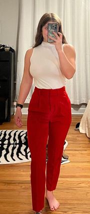 High Waisted Red Pants