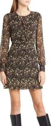 NWT French Connection Hallie Frill Long Sleeve A-Line Dress