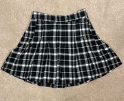 Hollister Clueless Black White Plaid Flare Pleated 90s Y2K Mini Skirt Women XS