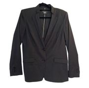 Women's Blazer Size 14 2 Buttons Long Line Microdots Lined Black