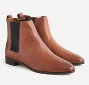 NEW J. CREW Pull-on Chelsea Leather Easy Boots Warm Sepia Brown AQ659