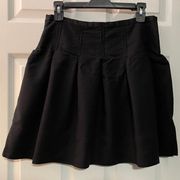 Black Pleated Skirt with Grosgrain Ribbon Detail - Size 6