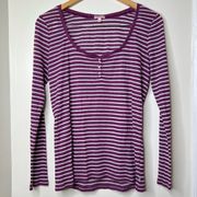 Juicy Couture striped scoop neck top size XL but runs smaller thin lightweight