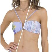 Maaji NWT  Lucia Bandeau Lilac Floral Striped Reversible Multi-way Bikini Top S