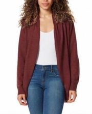 Ella Moss Open Cardigan Sweater Burgundy Small