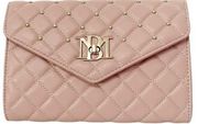 NWT Badgley Mischka Vegan Leather Purse Diamond Quilted Blush Pink Crossbody Bag