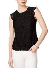 Maison Jules Lace Flutter-Sleeve Top