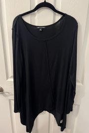 Size XL Black Long Sleeve Tunic Top