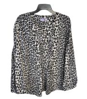 Gray Black White Button Leopard Blouse 22/24W