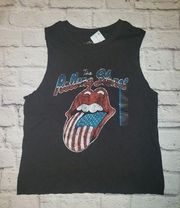NWT The Rolling Stones Charcoal Tank Top Jr's Size Large