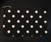 Betsey Johnson Black & White Polka Dot Pouch LOGO