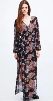 MINKPINK Floral Breeze Maxi Dress Black Size XS