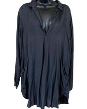 CP Shades Teton Tunic Top Cotton Silk Blend Black