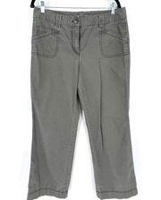 Ann Taylor Women's Lindsay Mid-Rise Chino Wide Leg Pants Sage Green Size 12