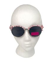 Betsey Johnson Womens Floral Club Rimless Bottom Sunglasses White Pink