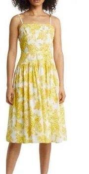 Eliza J Floral Print Cotton Bow Detail Sundress in Yellow Size 18 NWT