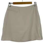 Patagonia Womens 4 Hiking Travel Skirt/ Skort Beige Pocket Zippered Side Vents