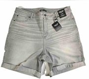 Simply Vera Vera Wang Women’s High Rise 7’ Inseam Cuffed Greystone Shorts Sz 18