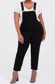 TORRID Crop Overall Jean - Premium Stretch Black SIZE 2X