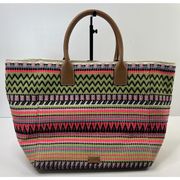 Clarks Adley Melanie Tote Multicolor Stitched Cotton Large Lined Interior Pocket