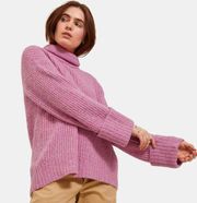 OLD NAVY pink wool blend tunic length turtleneck sweater