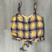 Heartloom • tartan plaid cropped tank top