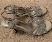 Silver High Heel Shoes