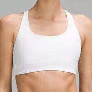 Lululemon  Women's White Energy Sports Bra Medium Support Sz 8