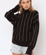 Amuse Soceity Aline Black Mock Neck Sweater