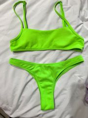 sunny hunny neon green bikini