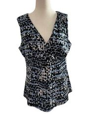 Jones Studio Separates Women Size Large V-Neck Top Shirt Sleeveless 17-309