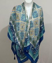 Vince camuto blue and beige open kimono