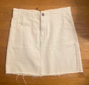 White Denim Mini Skirt